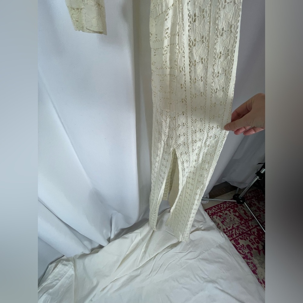 Vintage 70s Lace Maxi Cover Up - Picture 6 of 9
